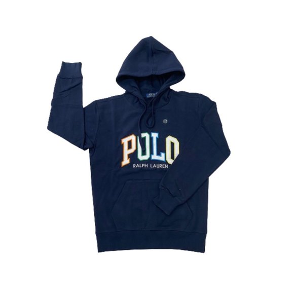 NWT Polo Ralph Lauren Men's Logo Graphic Fleece Hoodie Color Navy Size S - XL - Picture 2 of 6